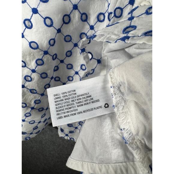 Alexis x Target Dress Women XXS Blue Short‎ Sleeve Tulip Eyelet Embroidered - Picture 3 of 7